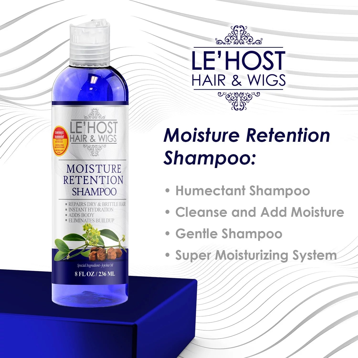 Le'Host Moisture Retention Shampoo Nourishes Strengthens & Adds Flexibility, 8 Oz., Dry Hair