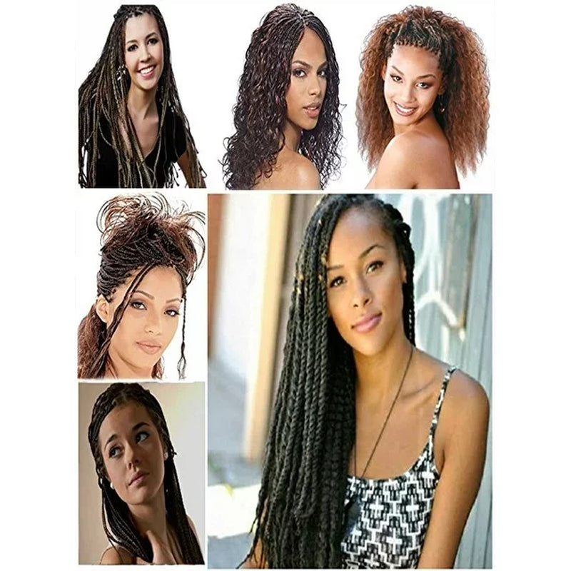 Hot Selling 18" Deep Weave Bulk Braiding Hair, Human Hair Blend Micro Braids 18" Deep Wave Bulk for Braiding and Colors, #33 Dark Auburn - 2 Pack