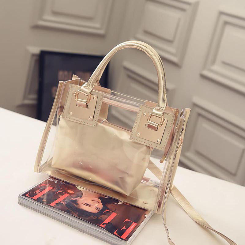 Transparent Handbags Beach Bags Clear Jelly crystal Purse Crossbody Bags