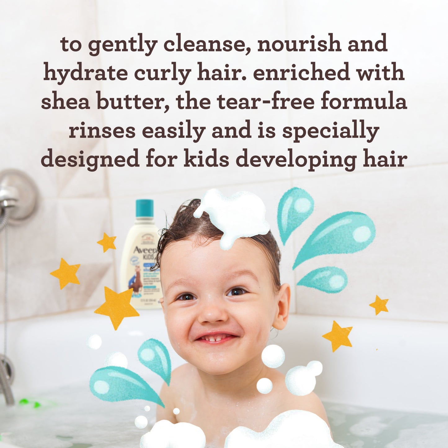 Kids Curly Hair Shampoo, Tear Free Curl Hair Products, 12 Fl Oz