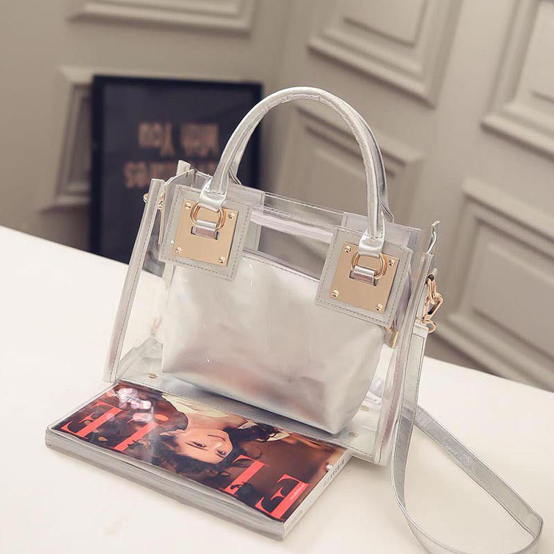 Transparent Handbags Beach Bags Clear Jelly crystal Purse Crossbody Bags