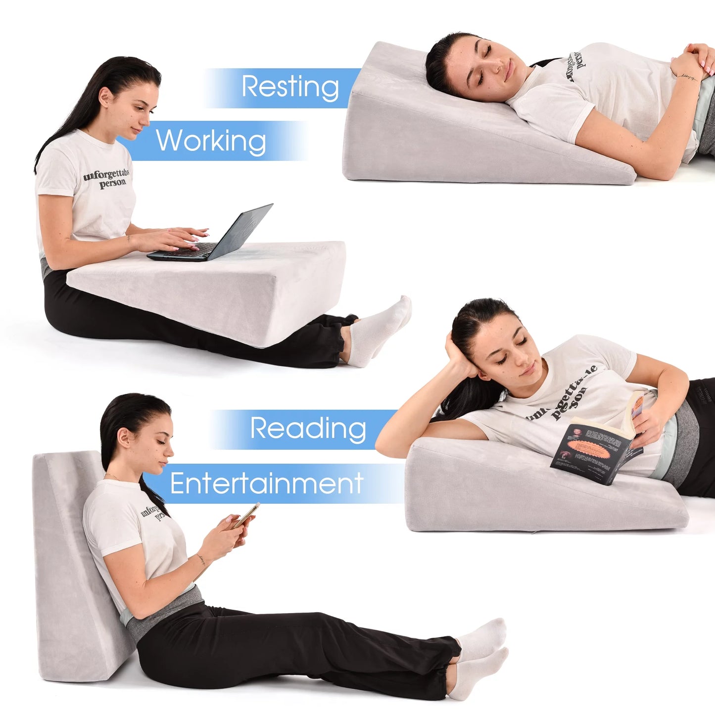 8” Wedge Pillow for Sleeping Multipurpose Elevated Pillows for Back and Neck Pain