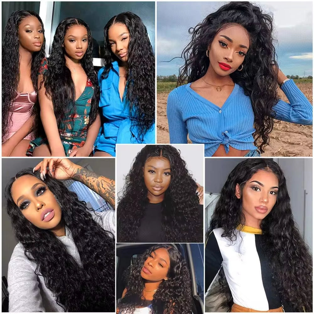 30 Inch Water Wave Bundles Human Hair Peruvian Water Wave Human Hair Bundles Remy Hair Extension Curly Wave Human Hair 3 Bundles