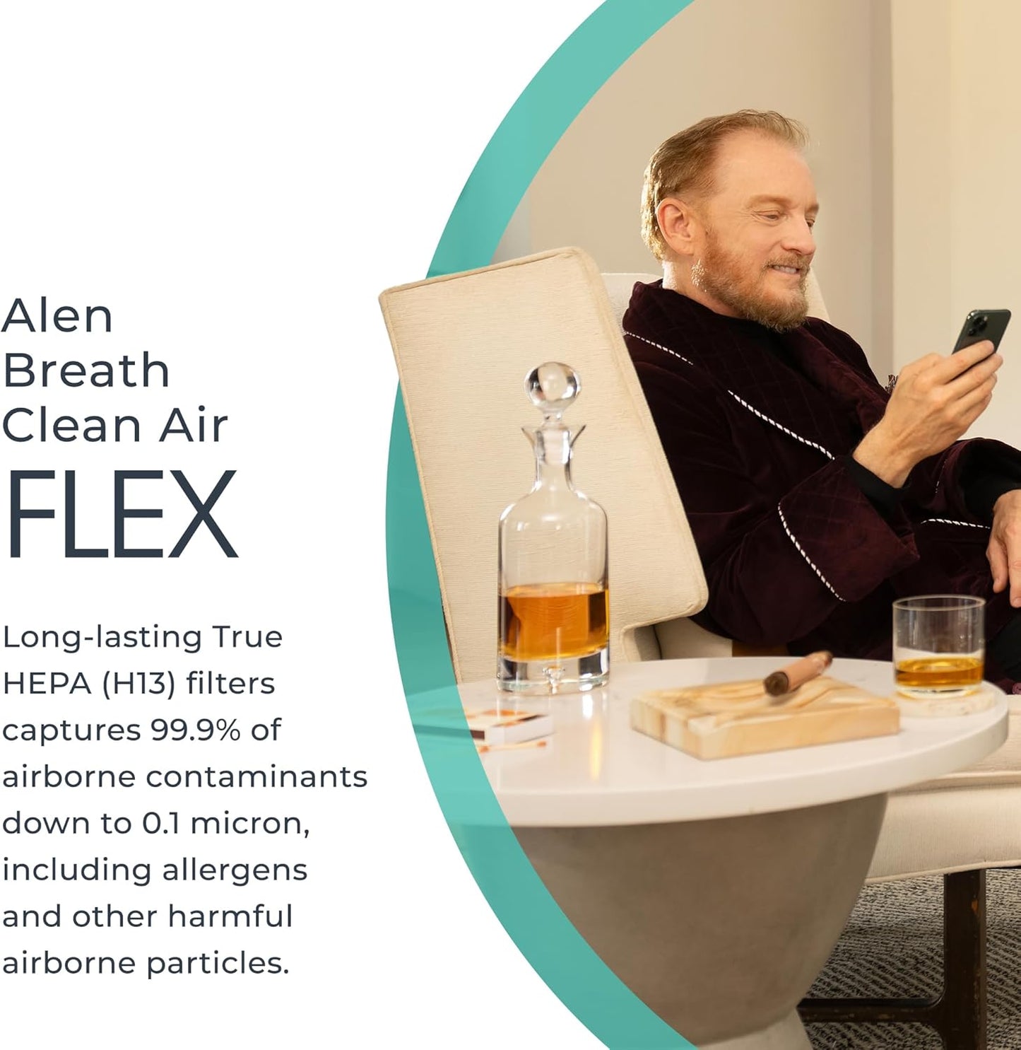 Air Purifier Breathesmart Flex HEPA with Fresh Filter + Carbon | 1400 Sq. Ft | Perfect for Bedrooms & Home Offices - Captures Allergens, Dust, & Mold + Household Odors & Smoke - White