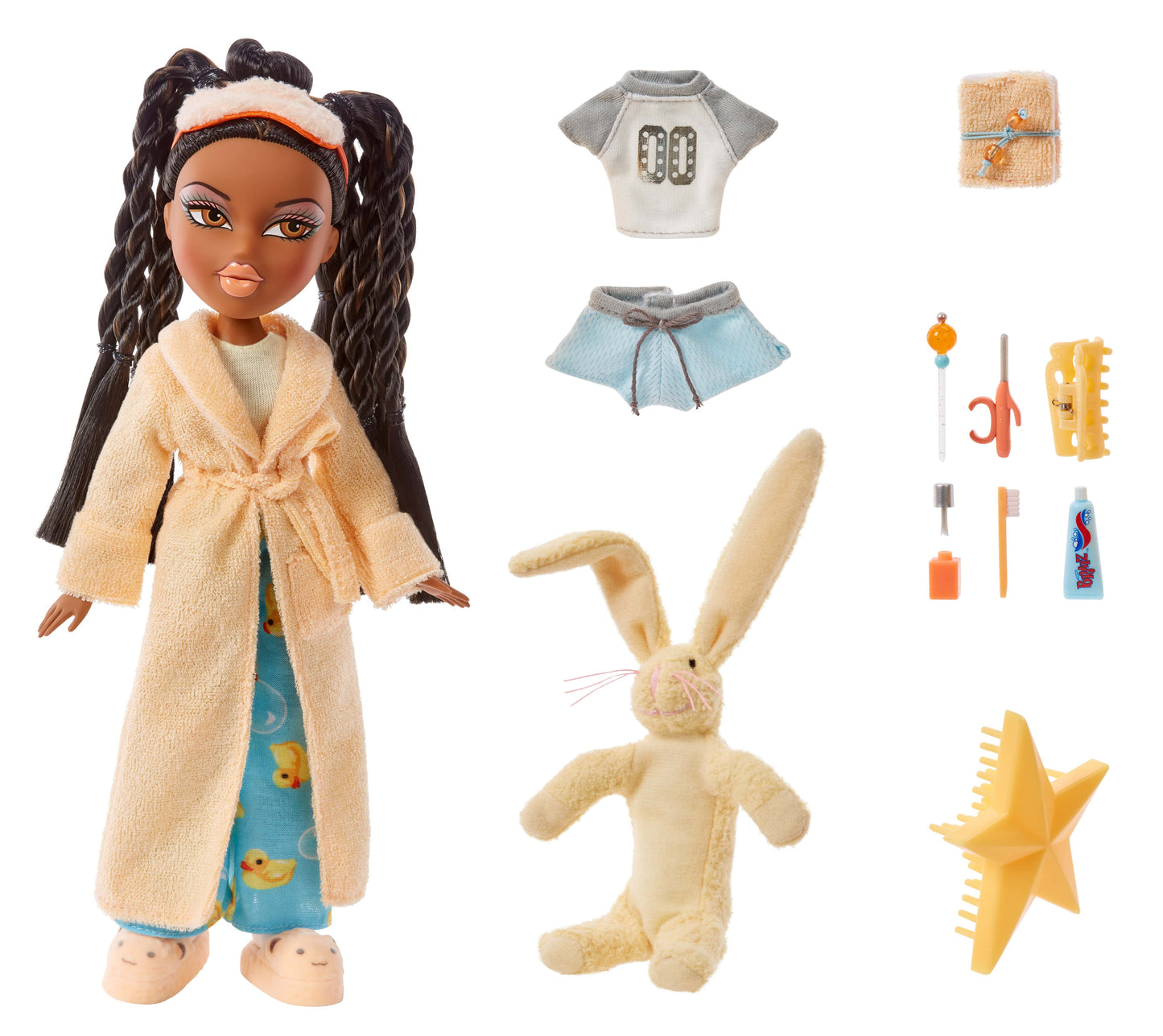 Slumber Party Sasha Fashion Doll with 2 Sets of Pajamas, Plush, and Accessories