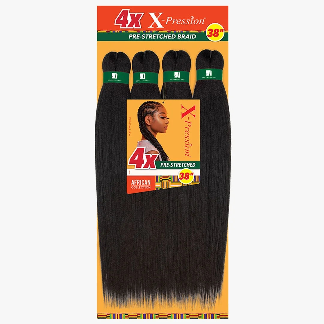 Synthetic X-Pression 100% Kanekalon - 4X Pre-Stretched Braid 38" (Color:99J)