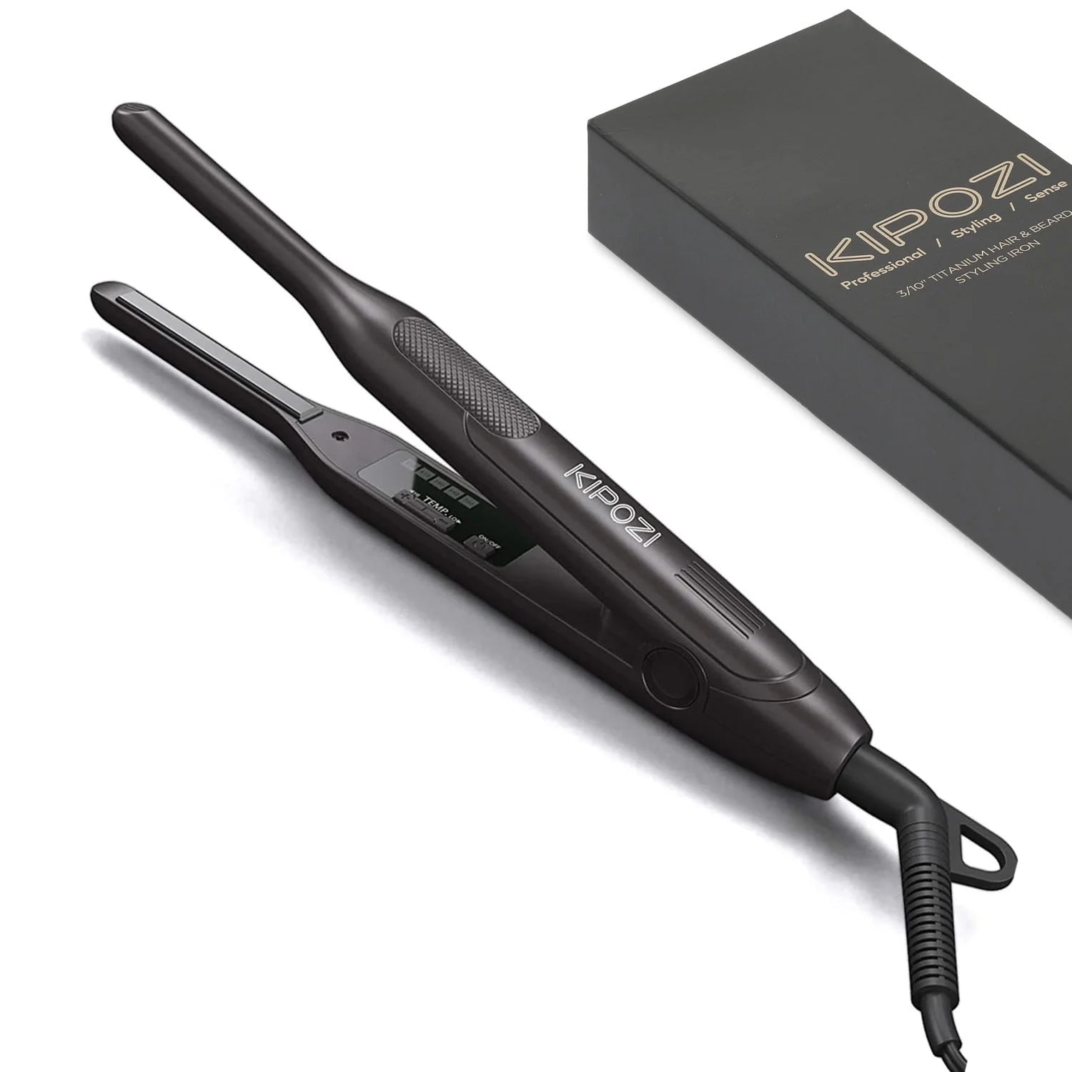 0.3" Titanium Pencil Flat Iron Small Hair Straightener for Short Hair, Mini Hair Straightener, Black