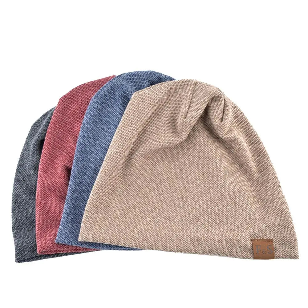 Fashion Bonnet Hat For Men And Women Autumn Knitted Solid Color Skullies Beanies Spring Casual Soft Turban Hats Hip Hop Beanie