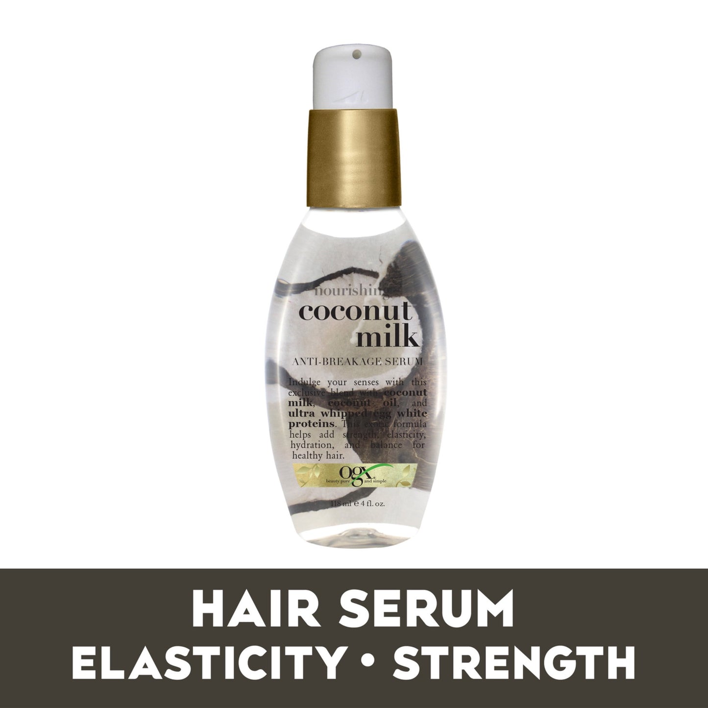 Coconut Milk Moisturizing Strength & Shine, Leave-In Treatment Hair Serum, 4 Fl Oz