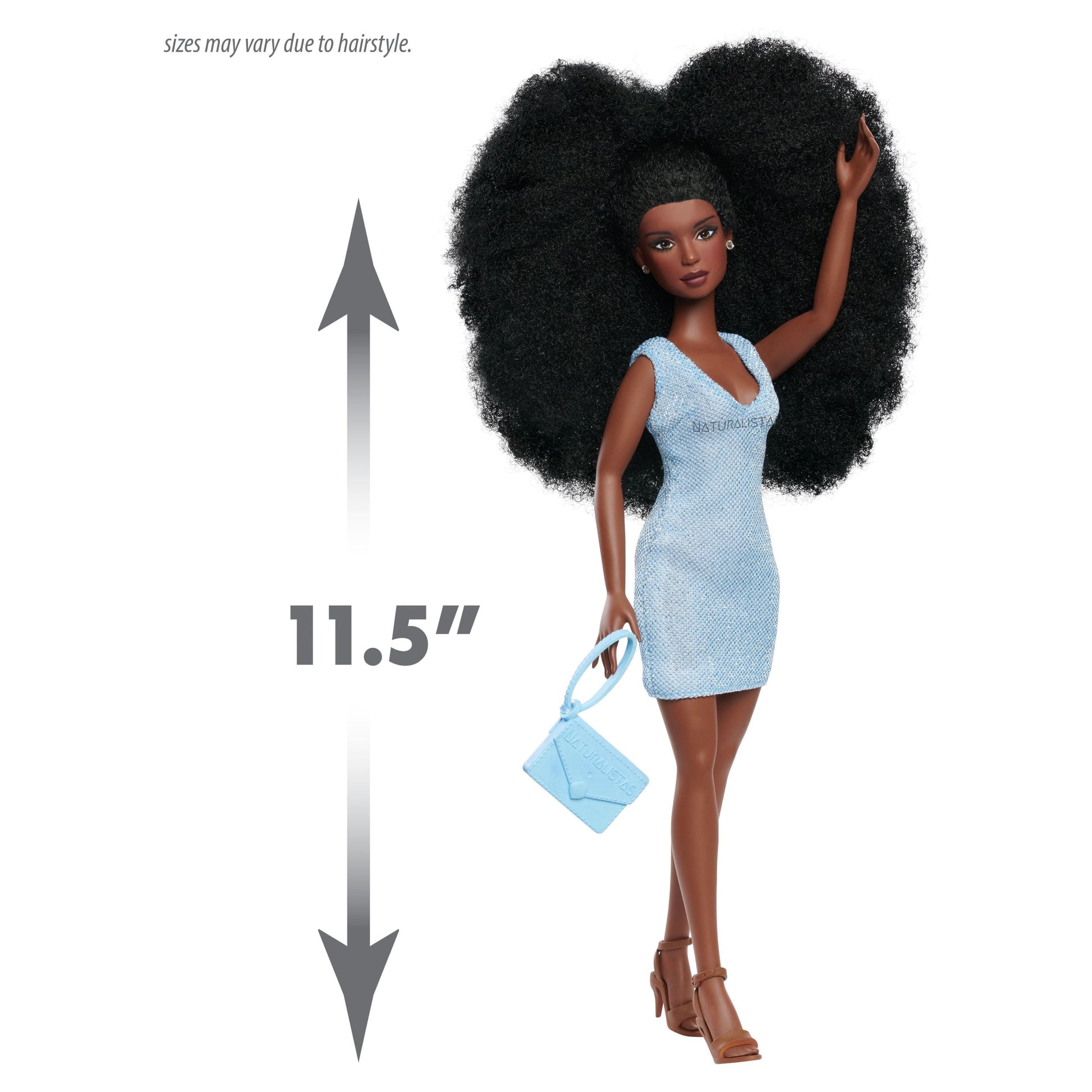 11-Inch Liya Fashion Doll and Accessories with 4C Textured Hair and Deep Brown Skin Tone