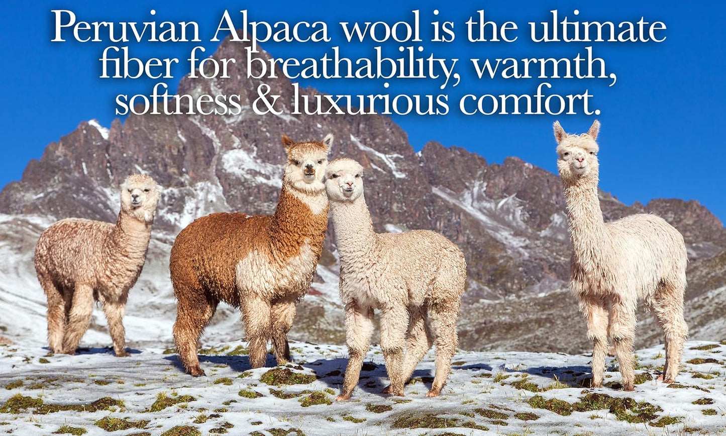 100% Natural Alpaca and Merino Wool Blanket, Andean Collection,King Size Blanket - Thick, Soft and Warm, Rustic Woven Blanket, Made in Peru