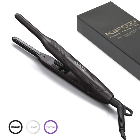 0.3" Titanium Pencil Flat Iron Small Hair Straightener for Short Hair, Mini Hair Straightener, Black