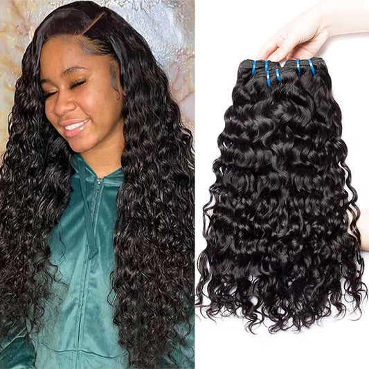 30 Inch Water Wave Bundles Human Hair Peruvian Water Wave Human Hair Bundles Remy Hair Extension Curly Wave Human Hair 3 Bundles