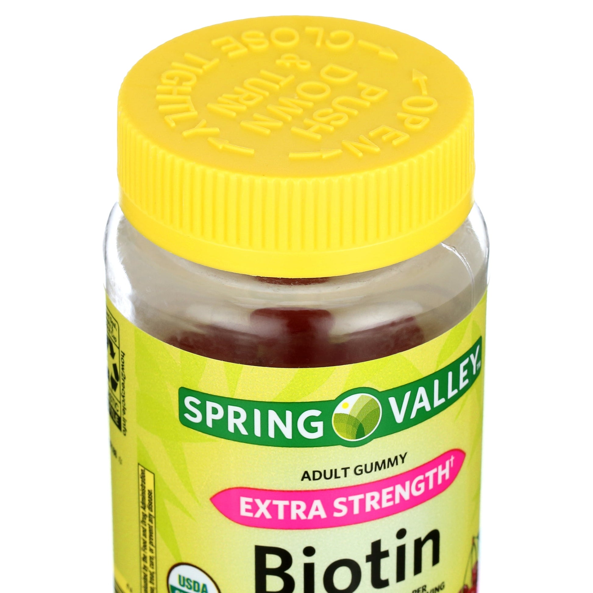 Non GMO Biotin Dietary Supplement Gummies, Cherry, 10000 Mcg, 90 Count