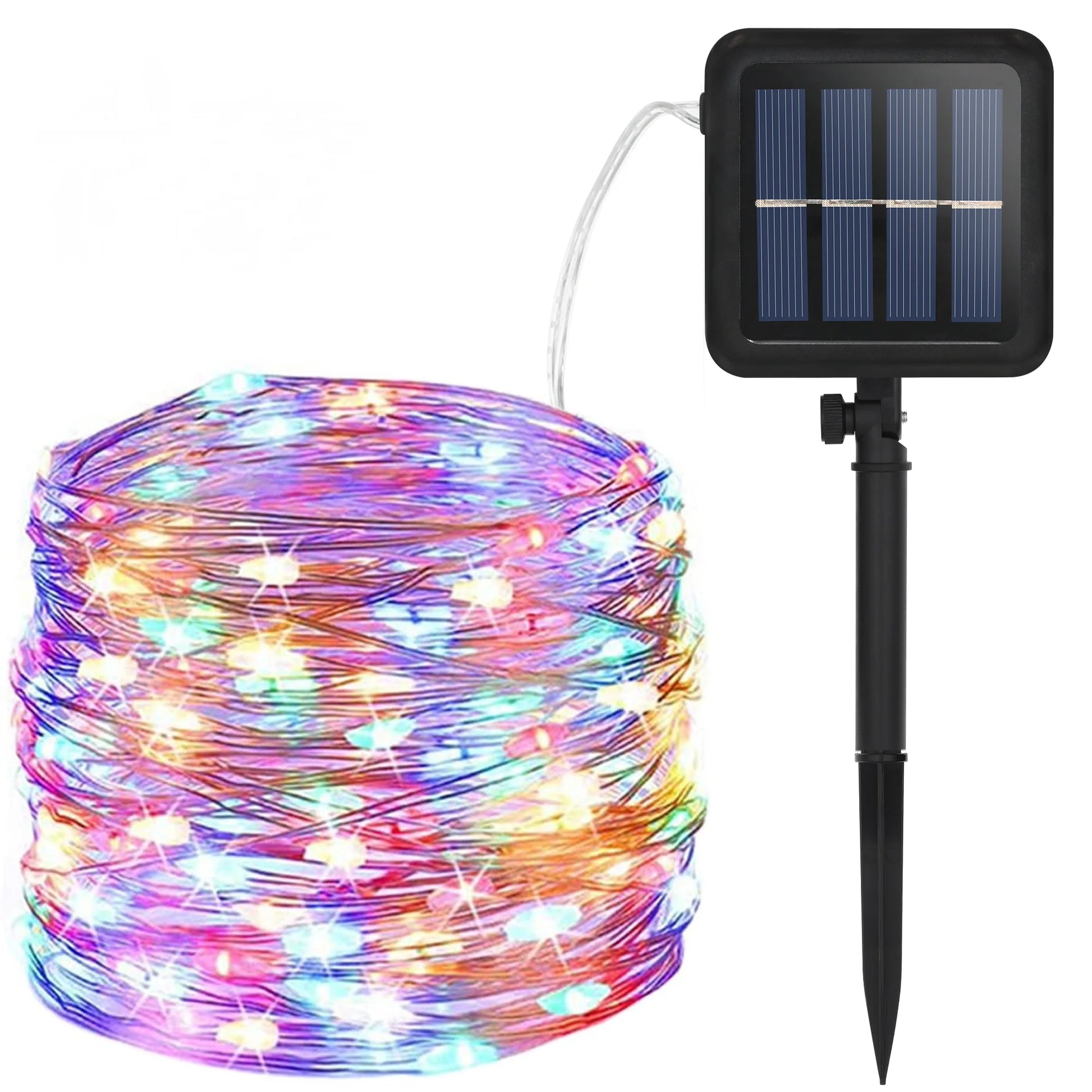 Outdoor Solar String Lights,  33Ft 100 LED Solar Fairy Lights, Waterproof Decoration Lighting Copper Wire Lights for Indoor Outdoor Patio Yard Wedding Party Trees Decor, Colorful