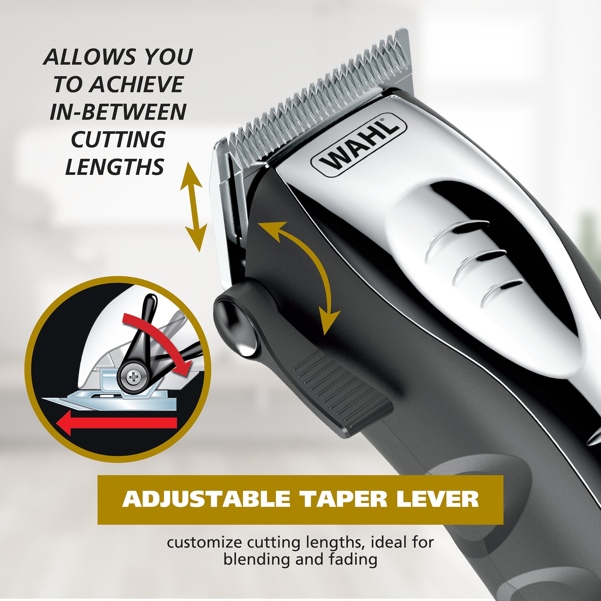 ATV Total Body Manscaper Hair Clipper for Men, Corded 18Pc, Black Chrome 3024498