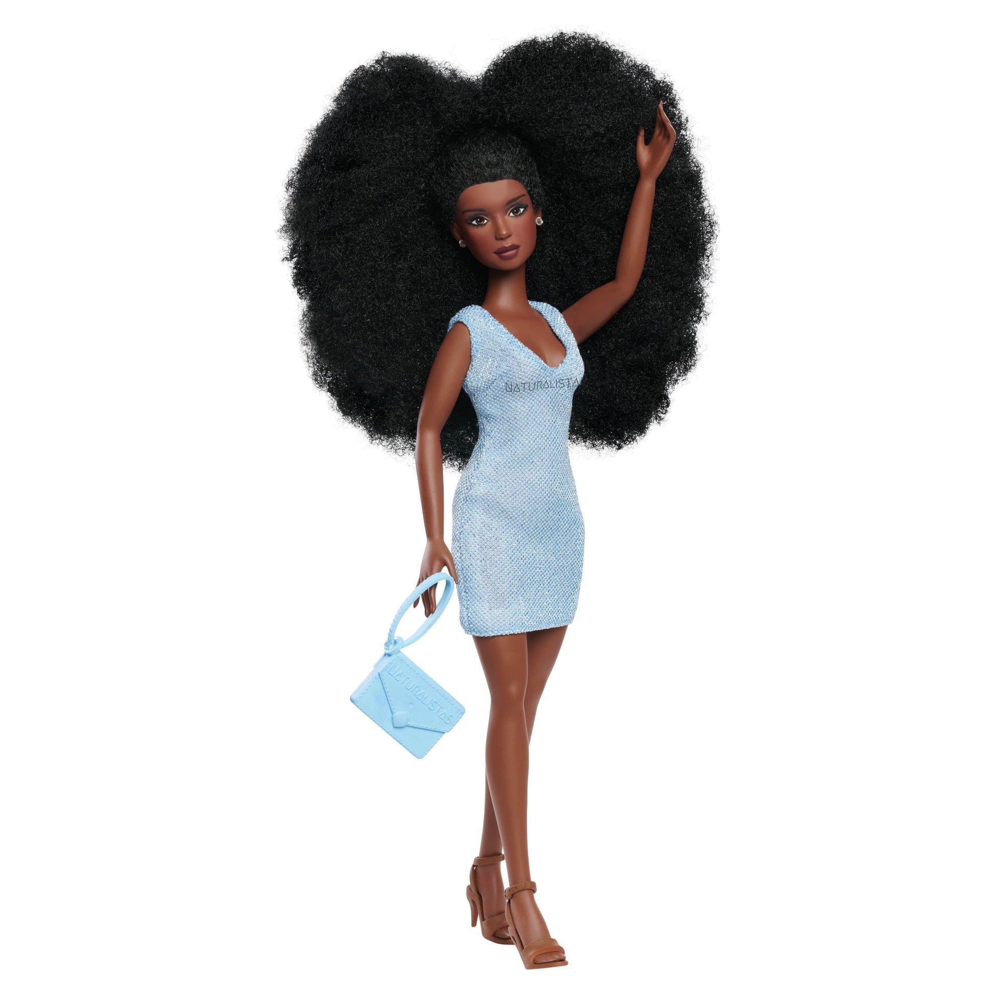 11-Inch Liya Fashion Doll and Accessories with 4C Textured Hair and Deep Brown Skin Tone